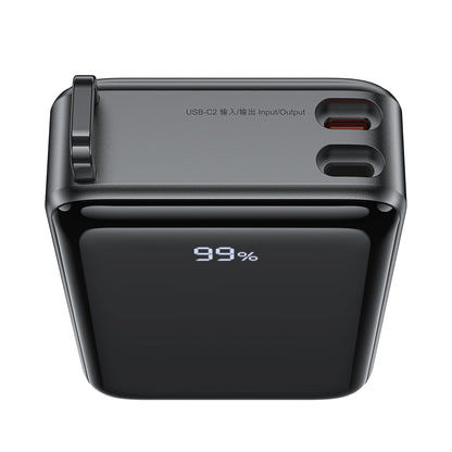 Acefast M4 Externer Akku, 20000 mAh, 67 W, PD + QI, 1 x USB-A – 2 x USB-C, Schwarz