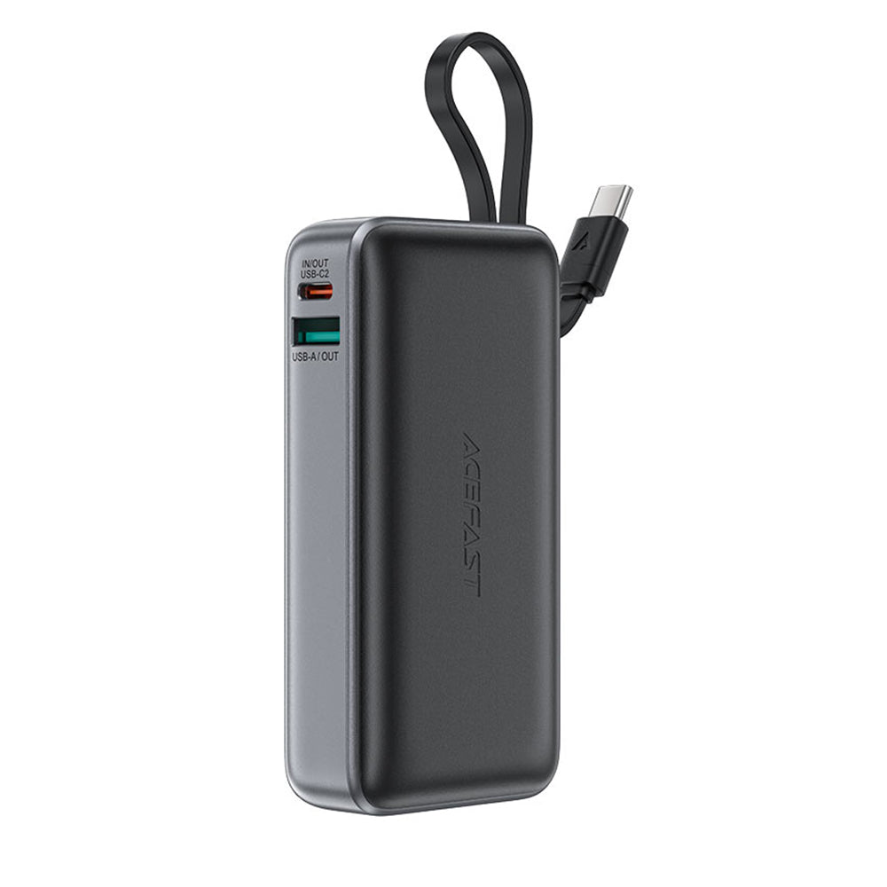 Externer Akku Acefast M7, 10000mAh, 30W, QC + PD, 1 x USB-A - 2 x USB-C, Schwarz