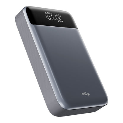 Externer Akku Allity. APB-200 PocketPower, 19200mAh, 130W, QC + PD, 1 x USB-A - 2 x USB-C, Grau