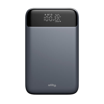 Externer Akku Allity. APB-200 PocketPower, 19200mAh, 130W, QC + PD, 1 x USB-A - 2 x USB-C, Grau