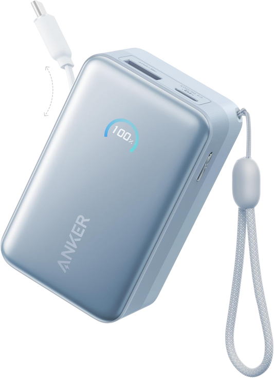 Externe Batterie Anker Nano, 10000mAh, 45W, QC + PD, 1 x USB-A - 2 x USB-C, Blau