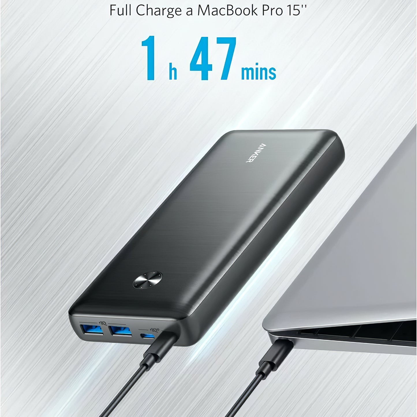 Anker PowerCore III Elite Externer Akku, 25600 mAh, 87 W, QC + PD, 2 x USB-A – 2 x USB-C, Schwarz A1291H11