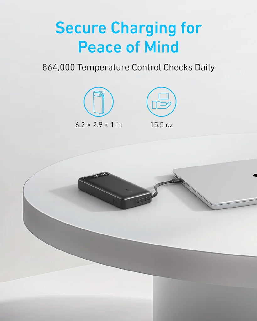 Externer Akku Anker PowerCore, 20000mAh, 87W, QC + PD, 1 x USB-A - 2 x USB-C, Schwarz, Wiederverpackt A1383H11