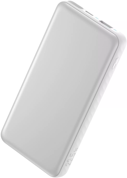 Anker Zolo External Battery, 10000mAh, 22.5W, QC + PD, 1 x USB-A - 2 x USB-C, White A110DH21