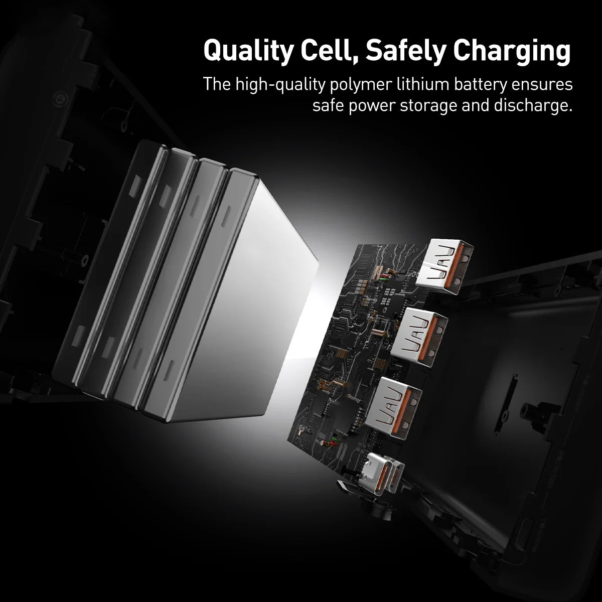 Baseus Adaman External Battery, 40000mAh, 22.5W, QC + PD, 1 x USB-C - 3 x USB-A, Black