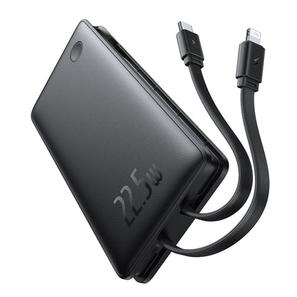 Externer Akku Baseus Airpow Lite, 10000mAh, 22.5W, QC + PD, 1 x Lightning - 1 x USB-A - 2 x USB-C, Schwarz P10067501123-00