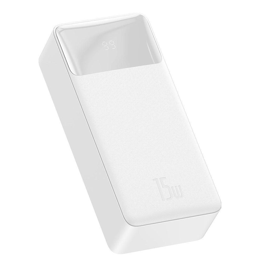 Baseus Bipow External Battery, 30000mAh, 15W, 1 x USB-C - 2 x USB-A, White PPBD050202