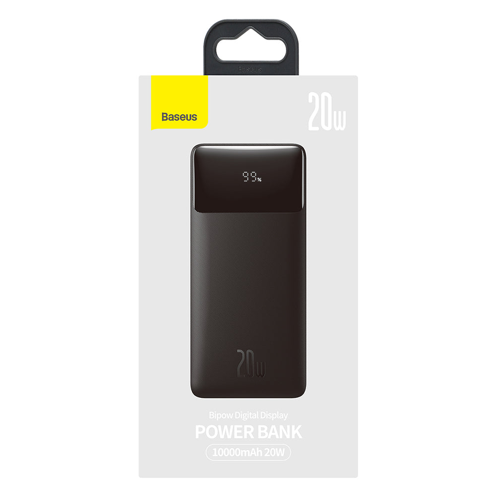 Externer Akku Baseus Bipow, 10000mAh, 20W, QC + PD, 1 x USB-C - 2 x USB-A, Schwarz PPBD050301