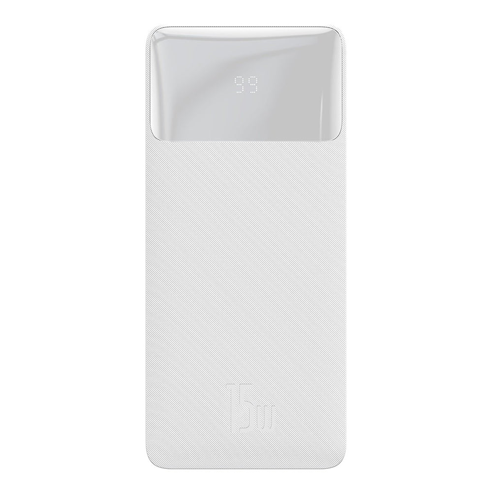 Baseus Bipow Externer Akku, 10000 mAh, 15 W, 1 x USB-C – 2 x USB-A, Weiß PPBD050002