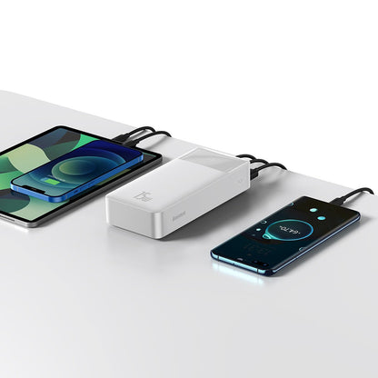 Baseus Bipow External Battery, 30000mAh, 15W, 1 x USB-C - 2 x USB-A, White PPBD050202