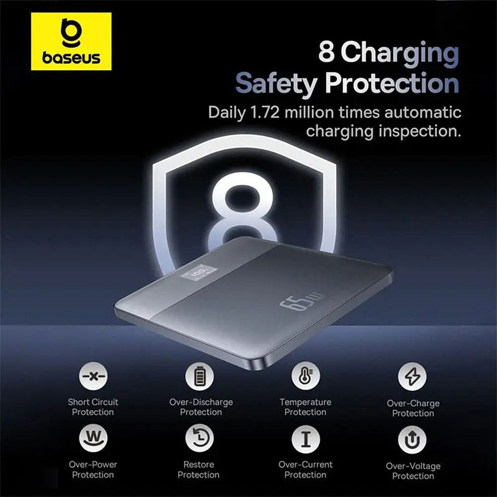 Externer Akku Baseus Blade 2, 12000mAh, 65W, PD, 2 x USB-C, Orange P10063801733-00