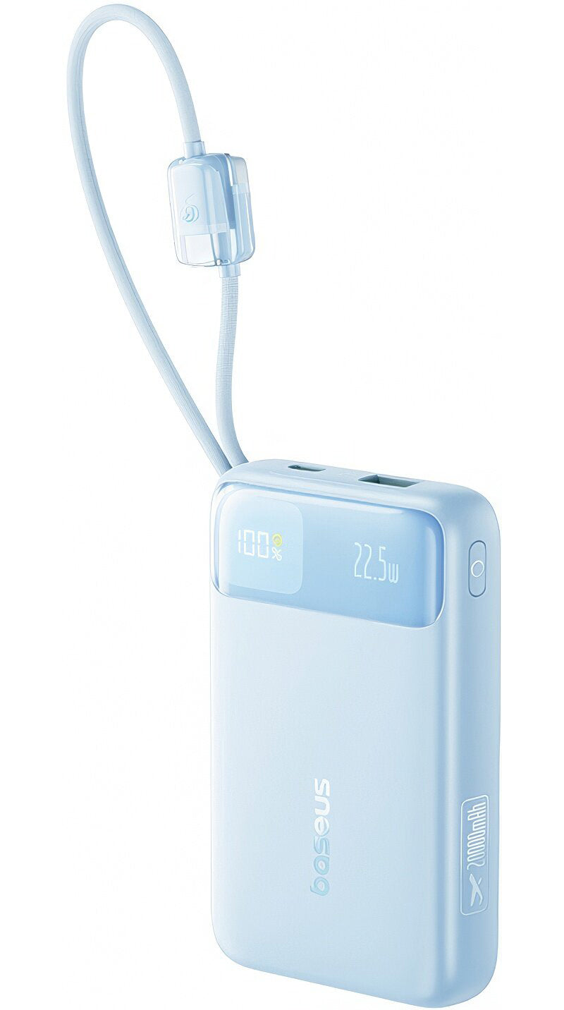 Externe Batterie Baseus EnerFill FC11, 20000mAh, 22,5W, QC + PD, 1 x Lightning - 1 x USB-A - 2 x USB-C, Blau E0027S06