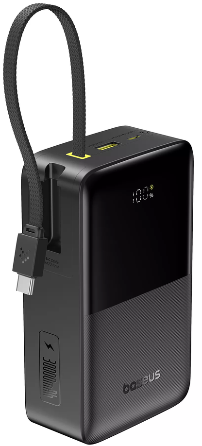 Externer Akku Baseus EnerFill Bipow2 Pro, 30000mAh, 22.5W, QC + PD, 1 x USB-A - 2 x USB-C, Schwarz E0028100