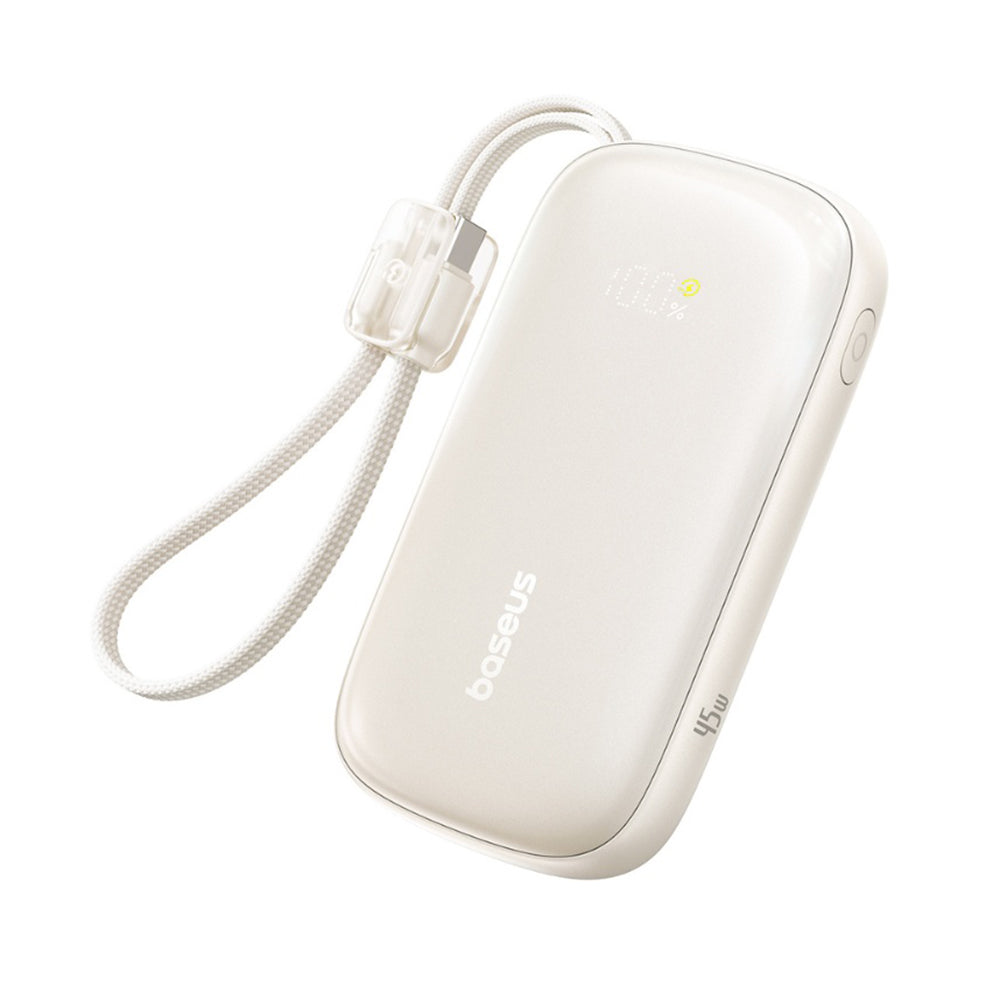 Externer Akku Baseus EnerFill FC21 Qpow 3 Ultra, 10000mAh, 45W, QC + PD, 1 x USB-A - 1 x USB-C, Beige E0027Q01