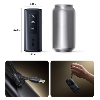 Externe Batterie Baseus EnerGeek GX11, 20000mAh, 67W, QC + PD, 1 x USB-A - 2 x USB-C, Schwarz E0025701