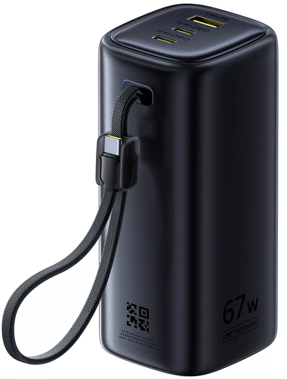 Externe Batterie Baseus EnerGeek GX11, 20000mAh, 67W, QC + PD, 1 x USB-A - 2 x USB-C, Schwarz E0025701
