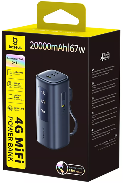 Externe Batterie Baseus EnerGeek GX11, 20000mAh, 67W, QC + PD, 1 x USB-A - 2 x USB-C, Schwarz E0025701