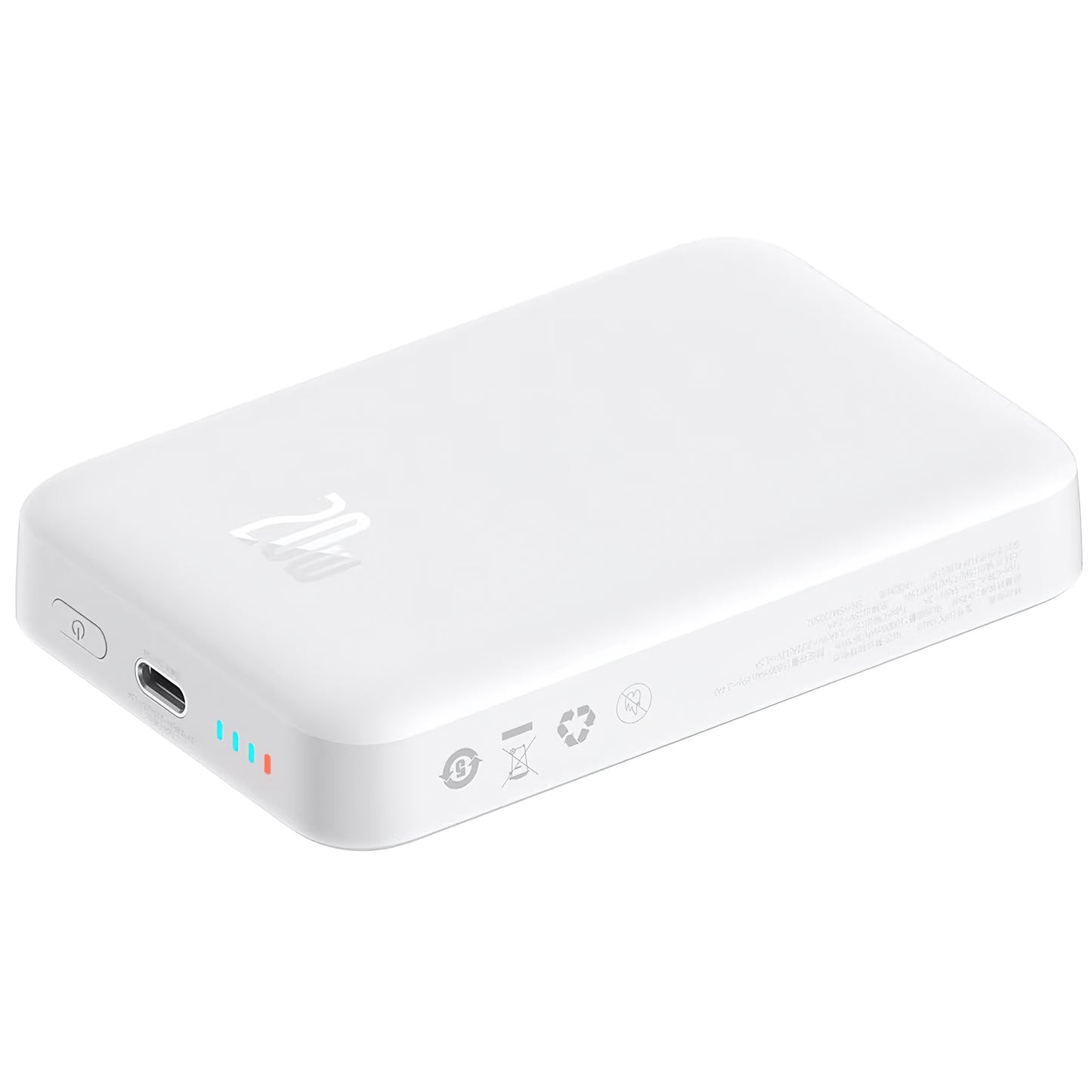 Externer Akku Baseus Magnetic Mini, 10000mAh, 20W, PD + FQI, 1 x USB-C, Weiß P10059001223-00