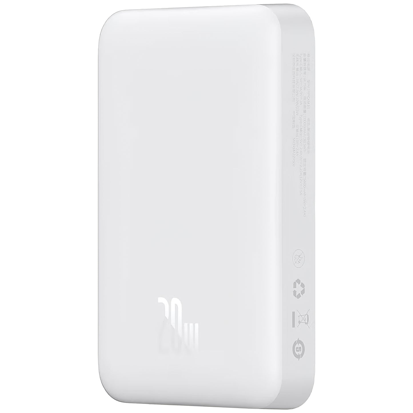 Externer Akku Baseus Magnetic Mini, 10000mAh, 20W, PD + FQI, 1 x USB-C, Weiß P10059001223-00