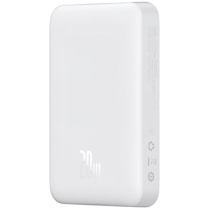 Externer Akku Baseus Magnetic Mini, 10000mAh, 20W, PD + FQI, 1 x USB-C, Weiß P10059001223-00