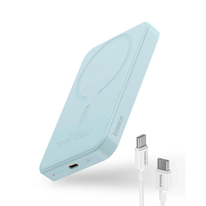 Baseus Magnetic Mini Wireless Externer Akku, 5000 mAh, 20 W, PD + FQI, 1 x QI – 1 x USB-C, Blau P10022107313-00