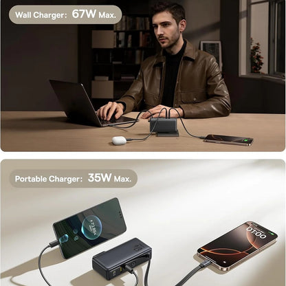 Externer Akku Baseus Nomos NT11 Omni US, 10000mAh, 67W, QC + PD, 1 x USB-A - 2 x USB-C, Schwarz P10078807123-00