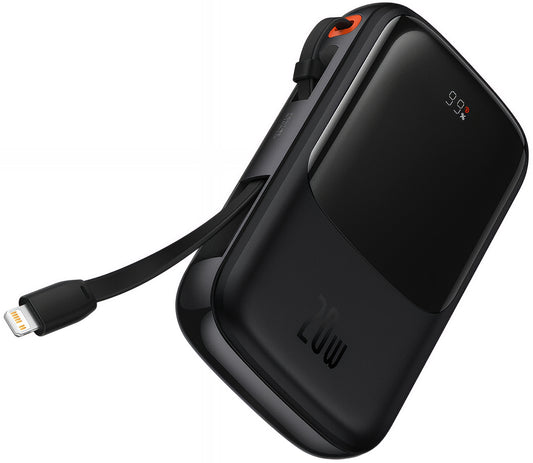 Externer Akku Baseus Qpow Pro, 20000mAh, 20W, QC + PD, 1 x Lightning - 1 x USB-A - 1 x USB-C, Schwarz PPQD060201
