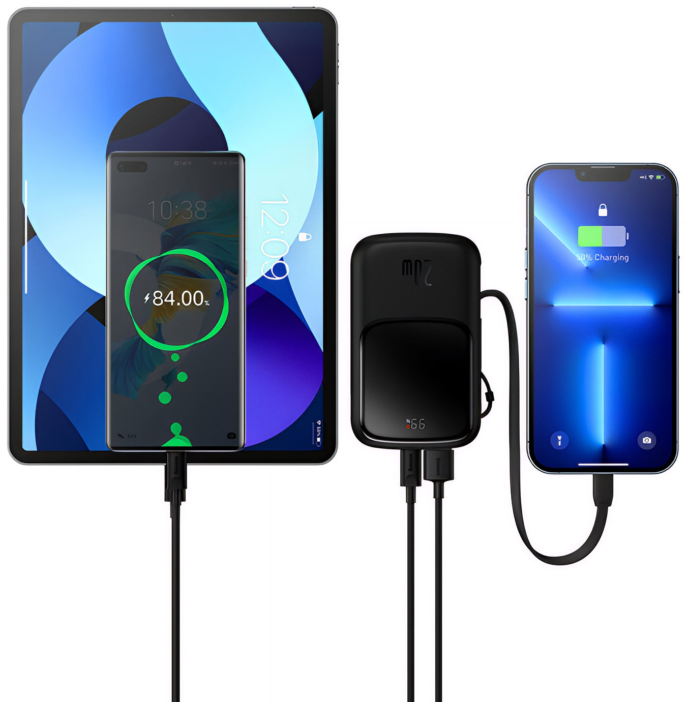 Externer Akku Baseus Qpow Pro, 20000mAh, 20W, QC + PD, 1 x Lightning - 1 x USB-A - 1 x USB-C, Schwarz PPQD060201