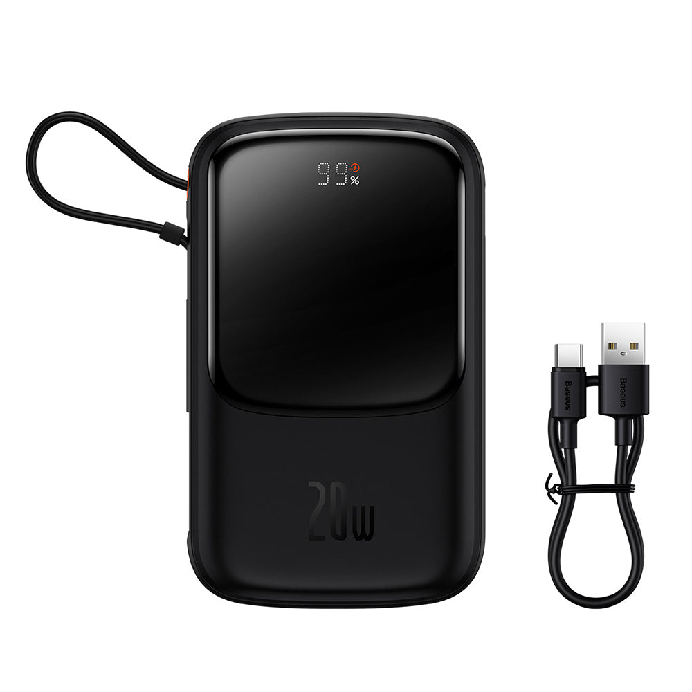 Externer Akku Baseus Qpow Pro, 20000mAh, 20W, QC + PD, 1 x Lightning - 1 x USB-A - 1 x USB-C, Schwarz PPQD040001