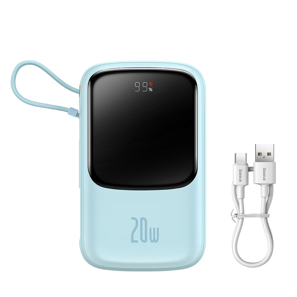 Externer Akku Baseus Qpow Pro, 20000mAh, 20W, QC + PD, 1 x Lightning - 1 x USB-A - 1 x USB-C, Blau PPQD030003