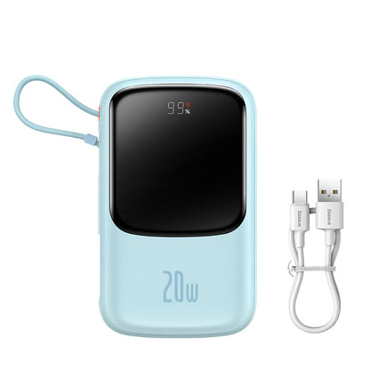 Externer Akku Baseus Qpow Pro, 20000mAh, 20W, QC + PD, 1 x Lightning - 1 x USB-A - 1 x USB-C, Blau PPQD030003