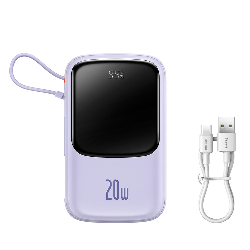 Externer Akku Baseus Qpow Pro, 20000mAh, 20W, QC + PD, 1 x Lightning - 1 x USB-A - 1 x USB-C, Lila PPQD030005
