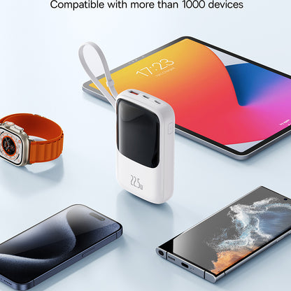 Externer Akku Baseus Qpow Pro+, 10000mAh, 22.5W, QC + PD, 1 x USB-A - 2 x USB-C, Weiß P10067101213-00