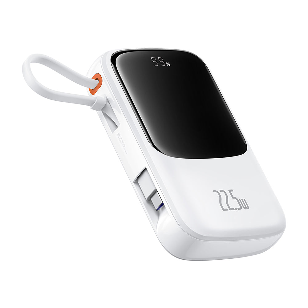 Externer Akku Baseus Qpow Pro+, 10000mAh, 22.5W, QC + PD, 1 x USB-A - 2 x USB-C, Weiß P10067101213-00