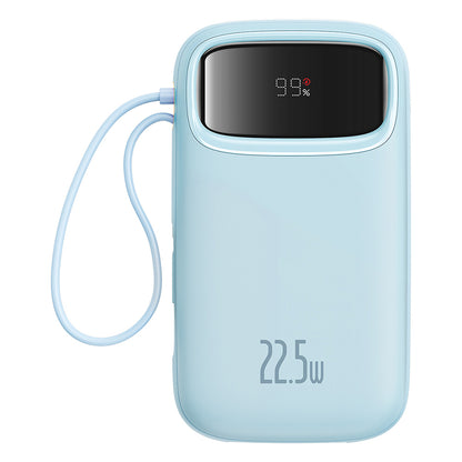 Externer Akku Baseus Qpow Pro+, 10000mAh, 22.5W, QC + PD, 1 x Lightning - 1 x USB-A - 2 x USB-C, Blau P10055003313-00