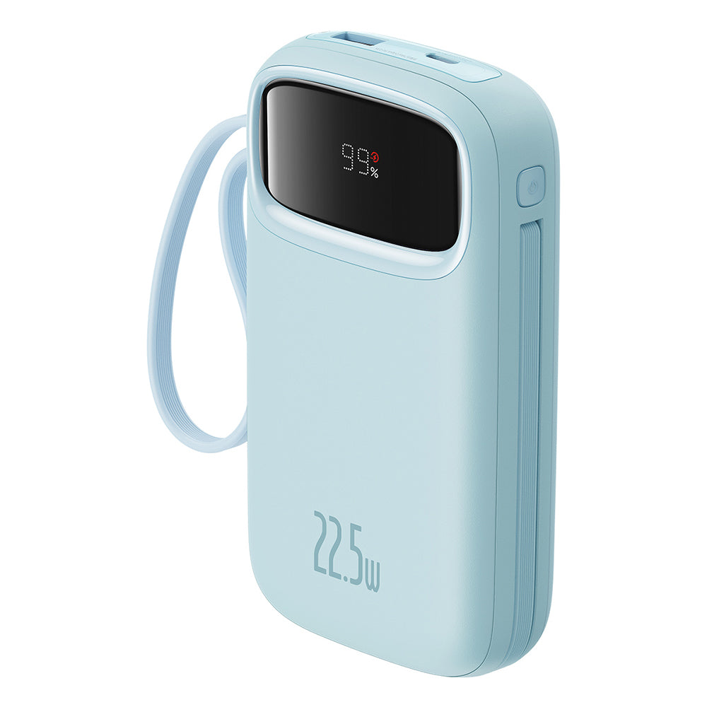 Externer Akku Baseus Qpow Pro+, 10000mAh, 22.5W, QC + PD, 1 x Lightning - 1 x USB-A - 2 x USB-C, Blau P10055003313-00