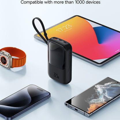 Externer Akku Baseus Qpow Pro+, 10000mAh, 22.5W, QC + PD, 1 x USB-A - 2 x USB-C, Schwarz P10067101113-00