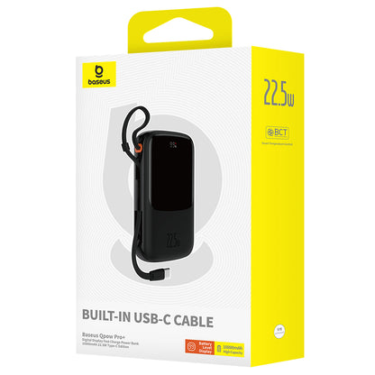 Externer Akku Baseus Qpow Pro+, 10000mAh, 22.5W, QC + PD, 1 x USB-A - 2 x USB-C, Schwarz P10067101113-00
