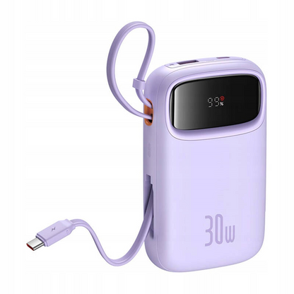 External Battery Baseus Qpow2, 10000mAh, 30W, QC + PD, 1 x USB-A - 3 x USB-C, Purple P10055008513-00