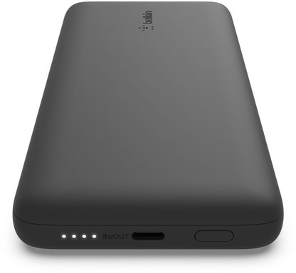 Externe Batterie Belkin BoostCharge Plus, 10000mAh, 23W, QC + PD, 1 x Lightning - 2 x USB-C, Schwarz BPB006btBLK