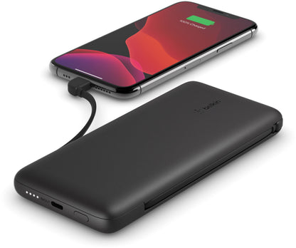 Externe Batterie Belkin BoostCharge Plus, 10000mAh, 23W, QC + PD, 1 x Lightning - 2 x USB-C, Schwarz BPB006btBLK