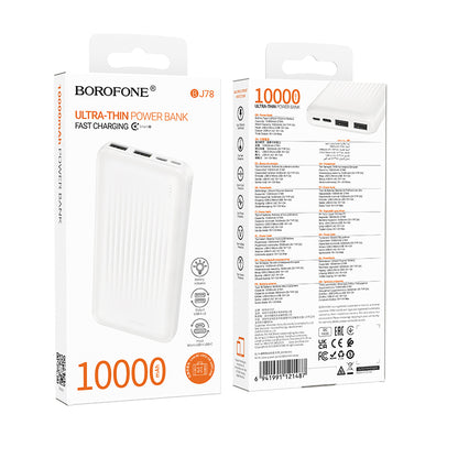 Externe Batterie Borofone BJ78 Clever, 10000mAh, 10W, 2 x USB-A, Weiß