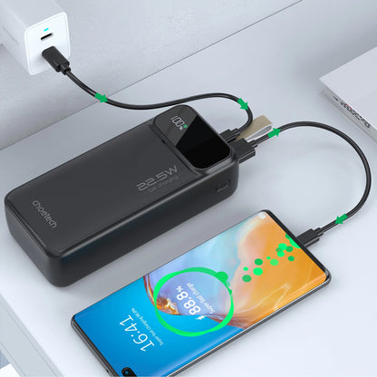 Externer Akku Choetech B731, 40000 mAh, 22,5 W, QC + PD, 1 x USB-C – 2 x USB-A, Schwarz