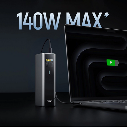 Externer Akku Cuktech, 20000mAh, 210W, QC + PD, 1 x USB-A - 2 x USB-C, Grau CKPB200UGLGR