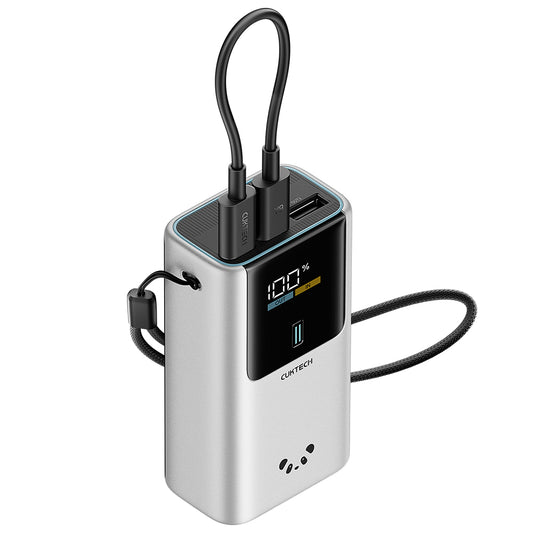 Externe Batterie Cuktech PB1055, 10000mAh, 55W, QC + PD, 1 x USB-A - 2 x USB-C, Grau CKPB1055GBTG