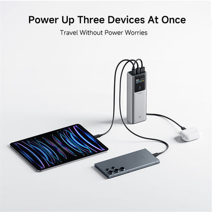 Externe Batterie Cuktech PB150P, 15000mAh, 120W, QC + PD, 1 x USB-A - 2 x USB-C, Grau CKPB150POSGR