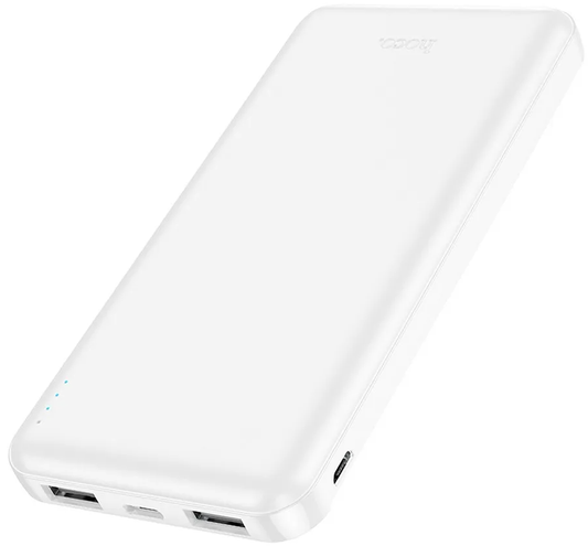 External Battery HOCO J100, 10000mAh, 10W, 2 x USB-A, White