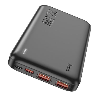 External Battery HOCO J101, 10000mAh, 22.5W, QC + PD, 1 x USB-C - 2 x USB-A, Black