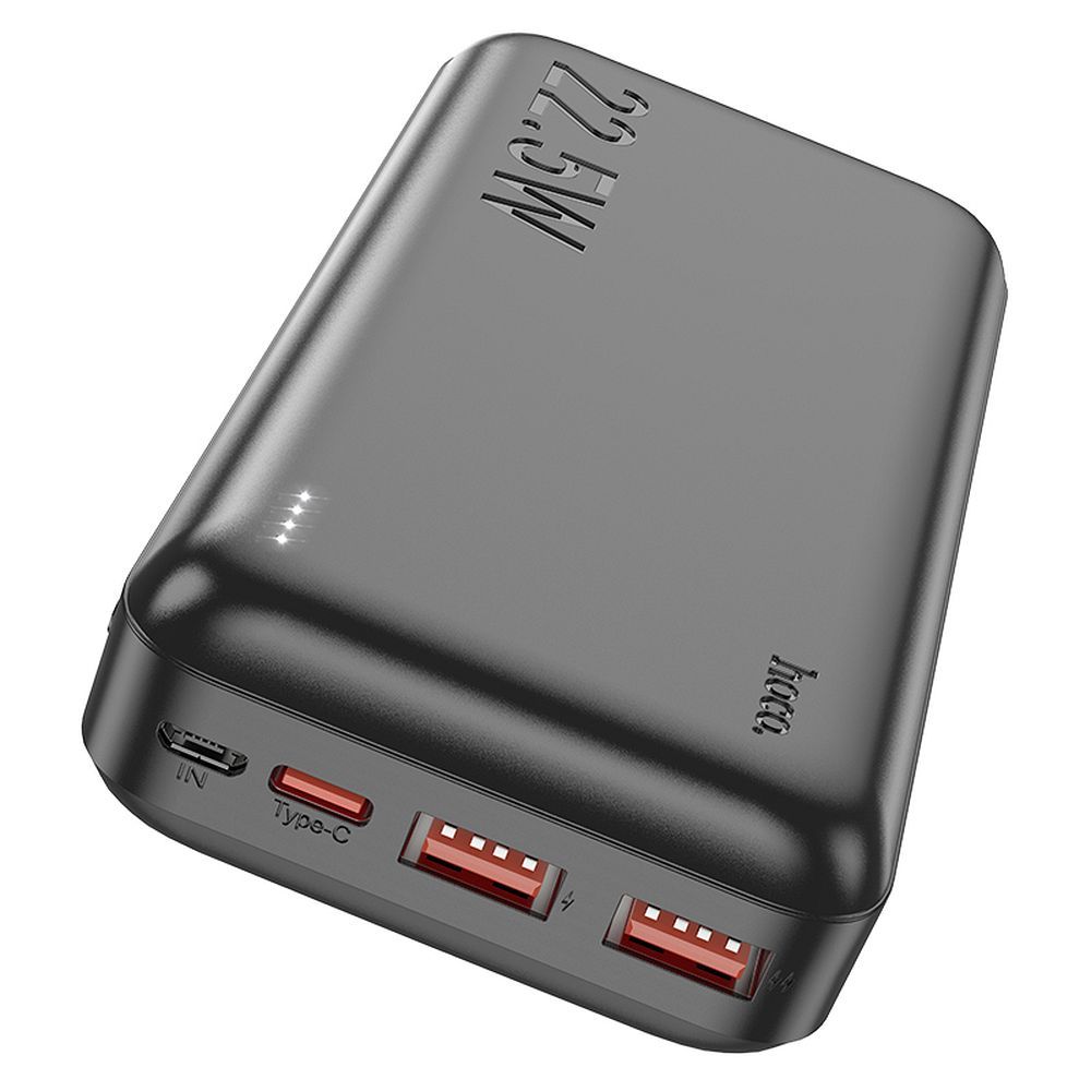 Externe Batterie HOCO J101A, 20000mAh, 22,5W, QC + PD, 1 x USB-C - 2 x USB-A, Schwarz