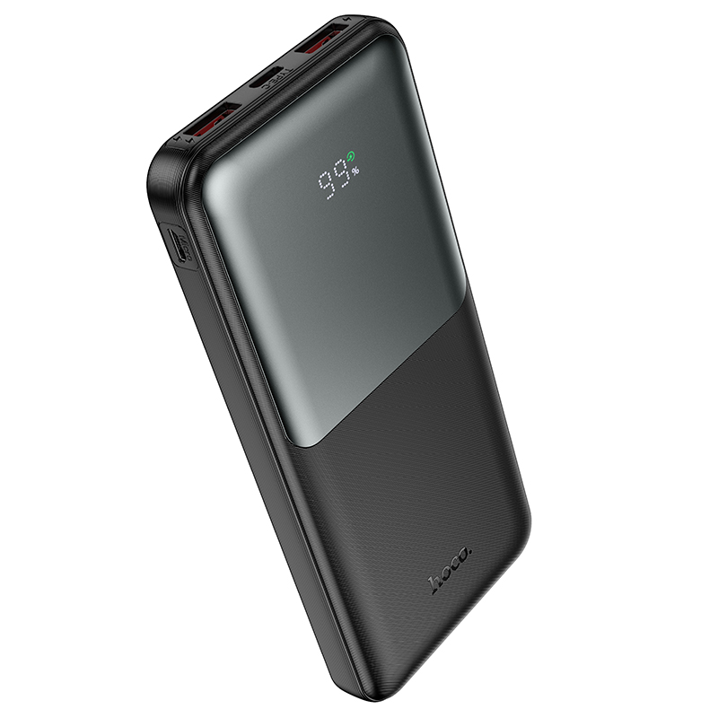 HOCO J136 Powerbank, 10000 mAh, 22,5 W, QC + PD, 1 x USB-C – 2 x USB-A, Schwarz